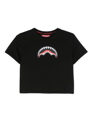 sprayground kid shark teeth-print T-shirt - Black