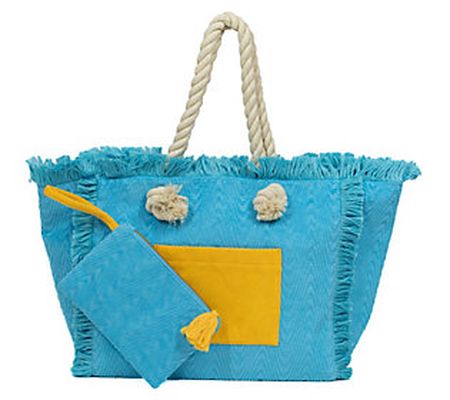 Sprigs Saint Tropez Textured Terrycloth Tote w/ Cosmetic Pouch