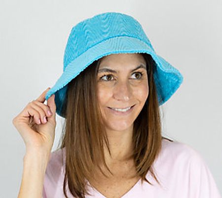 Sprigs Textured Terrycloth Bucket Hat w/ Adjust able Ribbon Tie