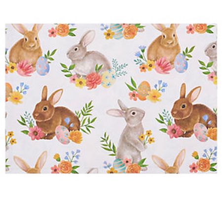 Spring Flora Bunny Placemat, Set of 6 by Valeri e