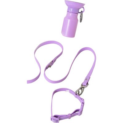 Springer Dog Leash & 15 oz. Water Bottle Set in Lilac 