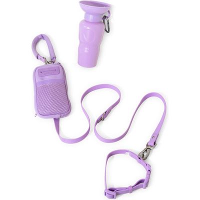 Springer Dog Walk Bag & 22 oz. Water Bottle Set in Lilac 