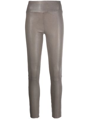 Sprwmn high-waisted leather leggings - Grey