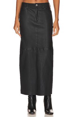 SPRWMN Leather Long Skirt in Black