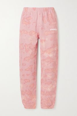 SPRWMN - Printed Tie-dyed Cotton-jersey Track Pants - Pink