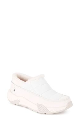 Spyder Leah Faux Fur Lined Waterproof Slip-On Sneaker in Bright White