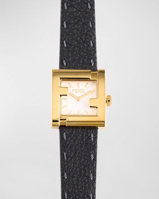 Square Face Leather Strap Watch