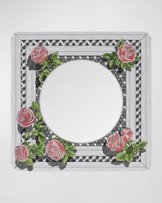 Square Frame With Flat Mirror - Musciarabia With Rose Color