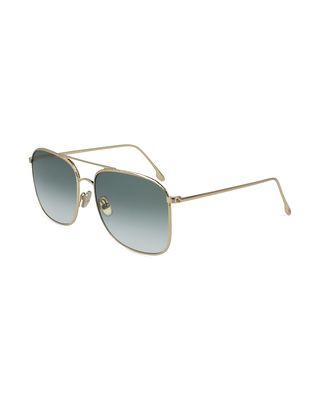 Square Hammered Metal Navigator Sunglasses