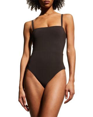 Square-Neck Cheeky One-Piece Swimsuit