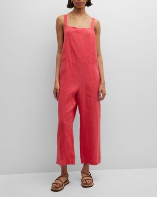 Square-Neck Garment-Dyed Linen Jumpsuit