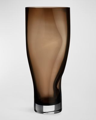 Squeeze Smokey Brown Tall Vase, 13.4"