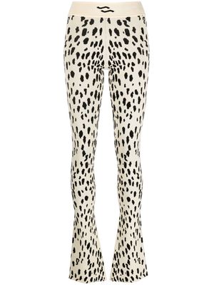 Ssheena animal-pattern knitted trousers - Neutrals