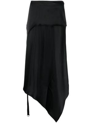 Ssheena asymmetric-design midi skirt - Black