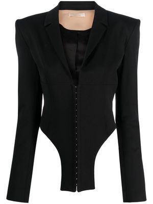 Ssheena bodysuit-style hook-fastening blazer - Black