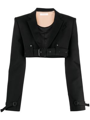 Ssheena buckle-fastening cropped blazer - Black