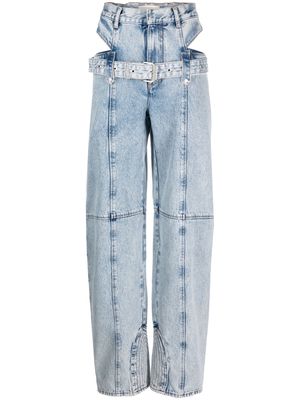 Ssheena cut-out high-waisted jeans - Blue