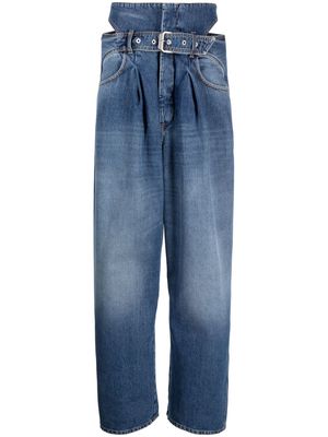 Ssheena cut-out wide-leg jeans - Blue