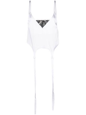 Ssheena deconstructed satin camisole top - White