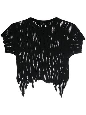 Ssheena distressed cropped jumper - Black