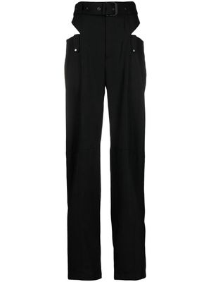 Ssheena high-waisted wool trousers - Black