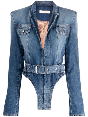 Ssheena Julia bodysuit-style denim jacket - Blue