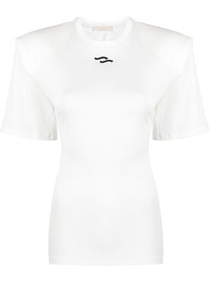 Ssheena logo-embroidered cotton T-shirt - White