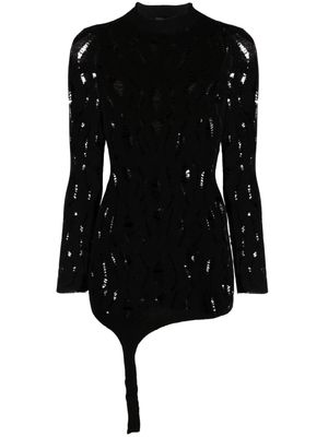Ssheena long-sleeve open-knit jumper - Black