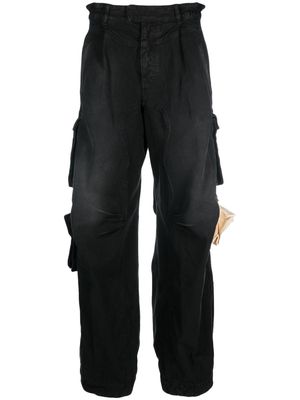 Ssheena pleat-detailing cotton straight-leg jeans - Black