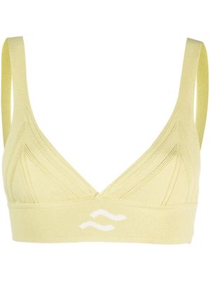 Ssheena triangle-cup cropped top - Green