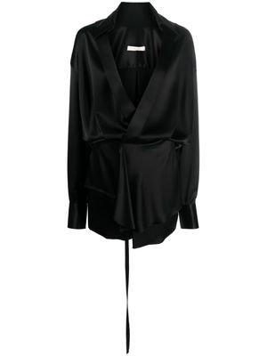 Ssheena V-neck long-sleeve minidress - Black