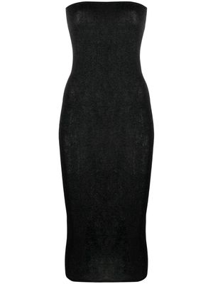 St. Agni 90s sheer-knit strapless midi dress - Black