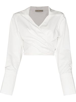 St. Agni cropped wrap blouse - White