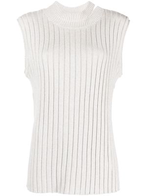 St. Agni cut-out ribbed-knit sleeveless top - Grey