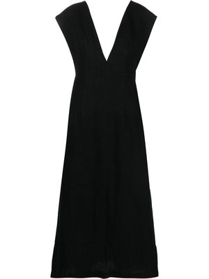 St. Agni Origami linen midi dress - Black
