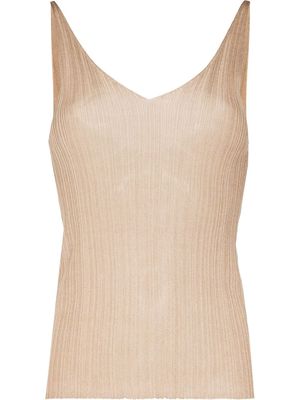St. Agni pleated knitted camisole - Neutrals