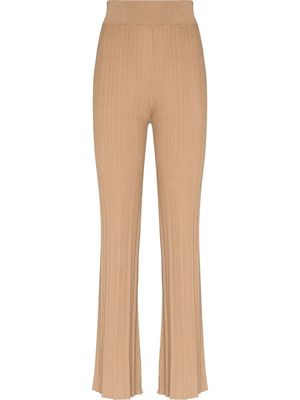 St. Agni pleated knitted trousers - Neutrals