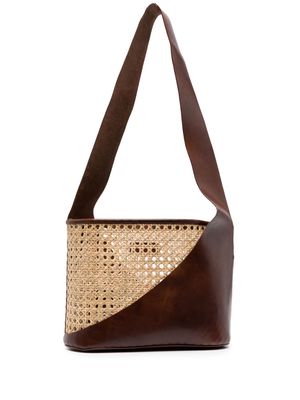 St. Agni rattan layered shoulder bag - Brown