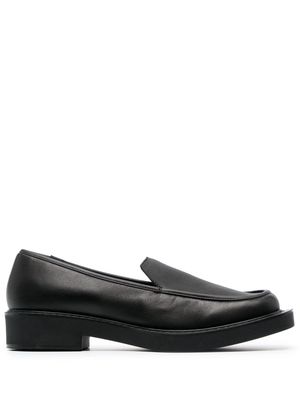 St. Agni square-toe leather loafers - Black
