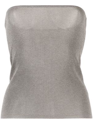 St. Agni strapless sheer knit top - Grey