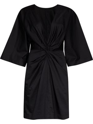St. Agni V-neck gathered minidress - Black