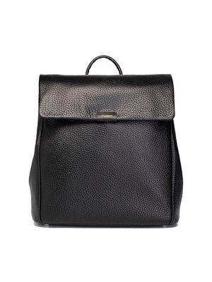 St. James Leather Diaper Bag Backpack - Black - Black