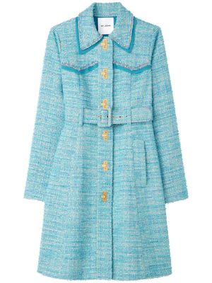 St. John belted tweed coat - Blue