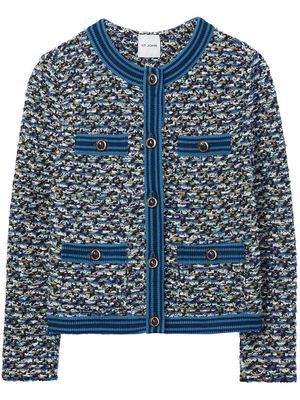 St. John bloucle-tweed knit jacket - Blue