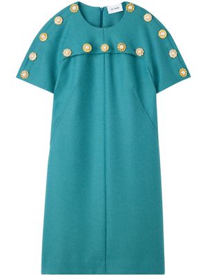 St. John button-embellished wool minidress - Blue