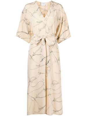 St. John chain link-print maxi dress - Neutrals