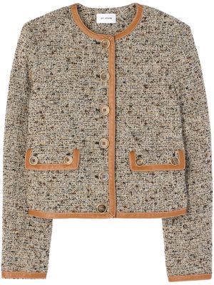 St. John collarless boucle tweed jacket - Neutrals