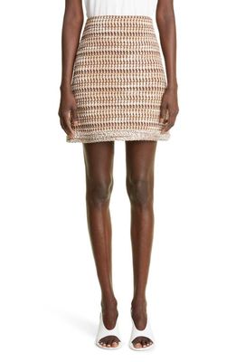 St. John Collection Bouclé Wool Blend Skirt in Camel Multi