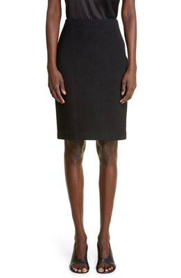 St. John Collection Comact Boucle Knit Skirt in Black