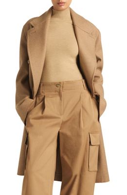 St. John Collection Double Face Wool & Cashmere Coat in Camel